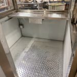 5×5 Stainless Steel Guard Shack, Swing Door, Table, Legs, Light