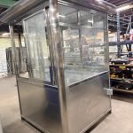 5×5 Stainless Steel Guard Shack, Swing Door, Table, Legs, Light