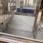 5×5 Stainless Steel Guard Shack, Swing Door, Table, Legs, Light