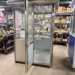 5×5 Stainless Steel Guard Shack, Swing Door, Table, Legs, Light
