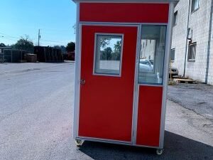 5×5 Economy Steel Guard Shack, Red, Plain Jane