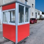 5×5 Economy Steel Guard Shack, Red, Plain Jane