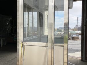 4 x 6 Stainless Steel Guard Shack, Single Swing Door on 4 feet side, Plain Jane