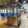 4×5 Stainless Steel Guard Shack, Swing Door, Curved Roof, With Legs and a Table