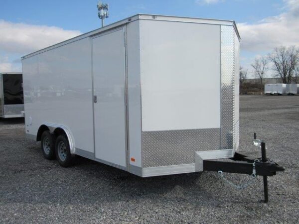 Covered Wagon 8.5’x16′ Enclosed Car Trailer — Ramp Door