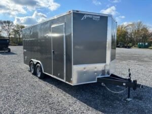 homesteader-85-x-16-v-nose-enclosed-car-hauler-10k-gvw Homesteader 8.5 x 16 V-Nose Enclosed Car Hauler – 10K GVW