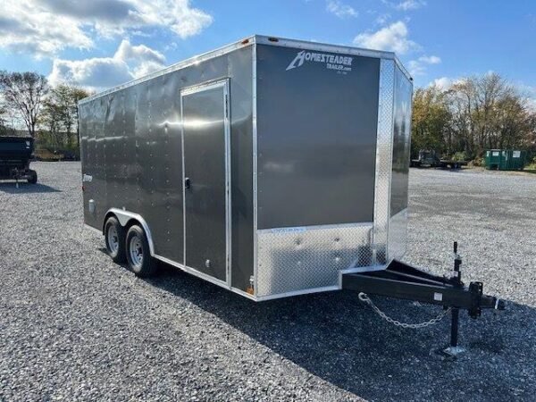 Homesteader 8.5 x 16 V-Nose Enclosed Car Hauler – 10K GVW