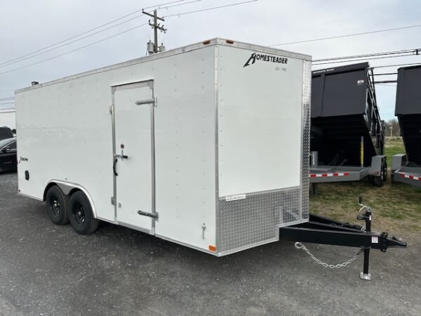 homesteader-85-x-18-v-nose-enclosed-car-hauler Homesteader 8.5 x 18 V-Nose Enclosed Car Hauler