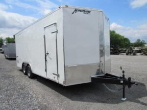 homesteader-85-x-20-v-nose-enclosed-car-hauler-6-added-height (1) Homesteader 8.5 x 20 V-Nose Enclosed Car Hauler – 6″ Added Height