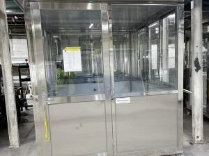 swing-door-2-e1734454734495-300x300 6.5 x 8 Stainless Steel Guard Shack, Swing Door on 6.5 feet side, Plain Jane